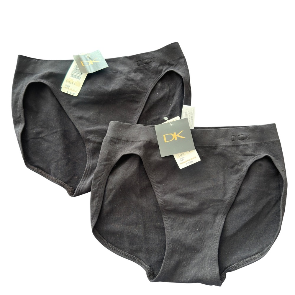 Donna Karan Intimates 90s Seamless High-Cut Briefs Black 2-Pack NWT Vintage S